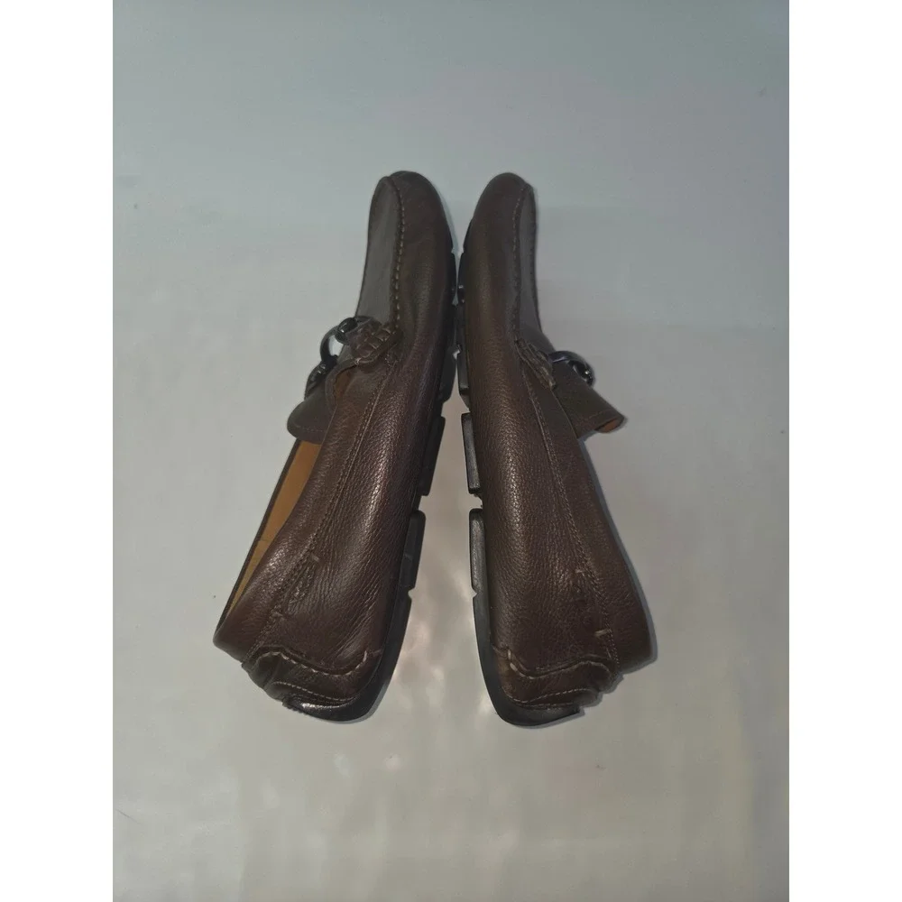 Clarks 1825 Bit Loafers Men 8.5 Brown Pebbled Leather Driving Mocs 16326 Ashmont